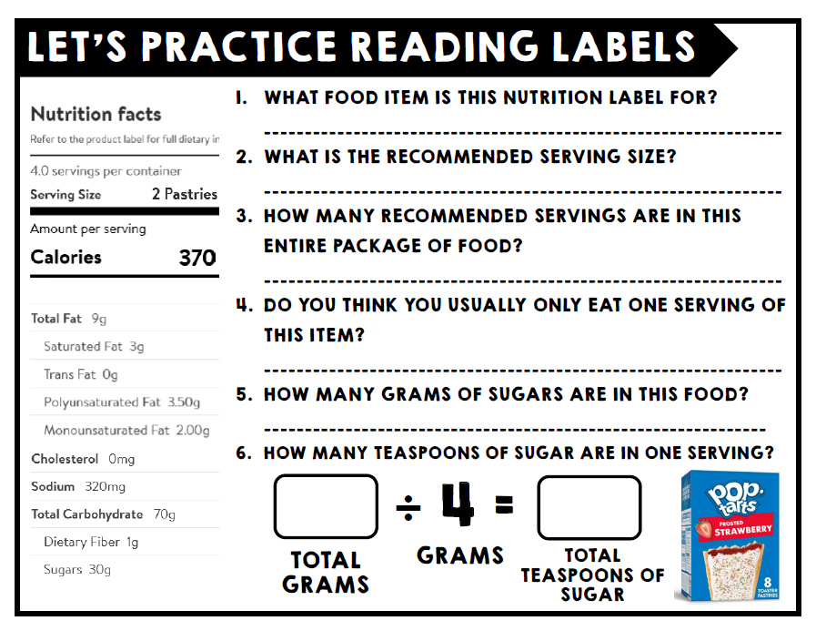 Sugar Rush - How Much Sugar Is In Your Food - Nutrition Activity