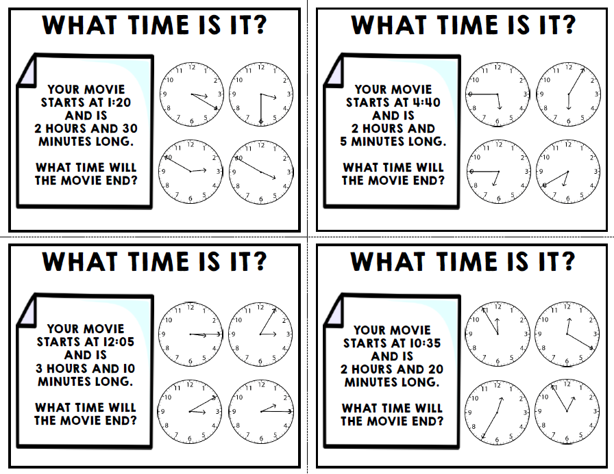 Life Skills - Task Cards - Time - Elapsed Time - Special Education - Unit Four