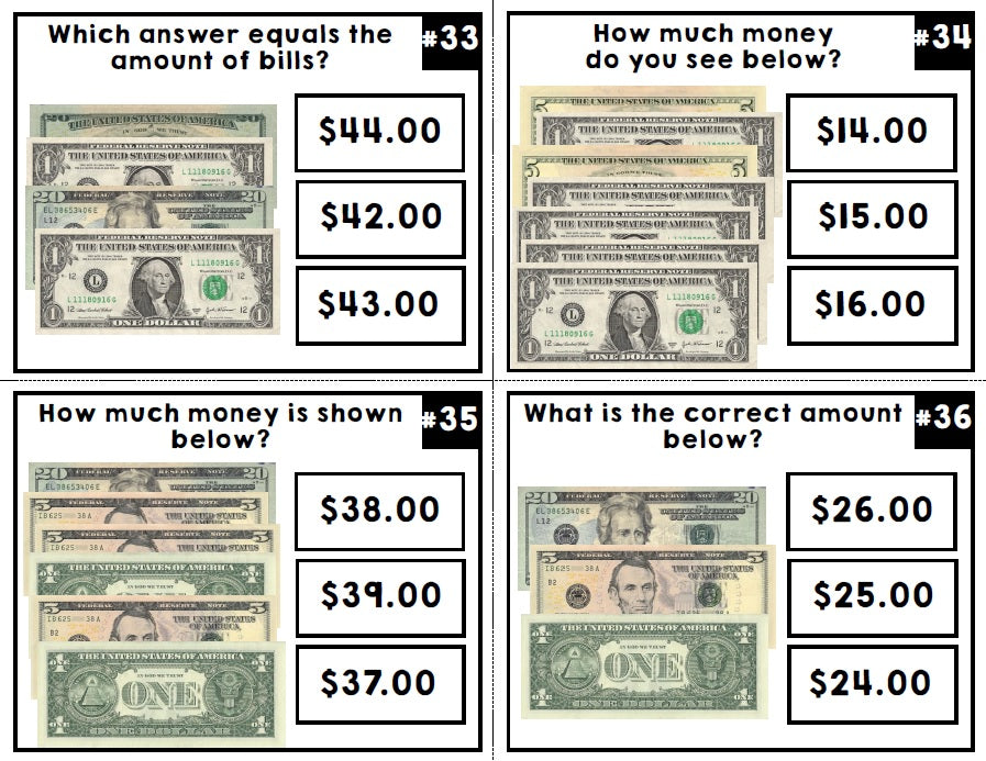 Life Skills - Money - Task Cards - Math