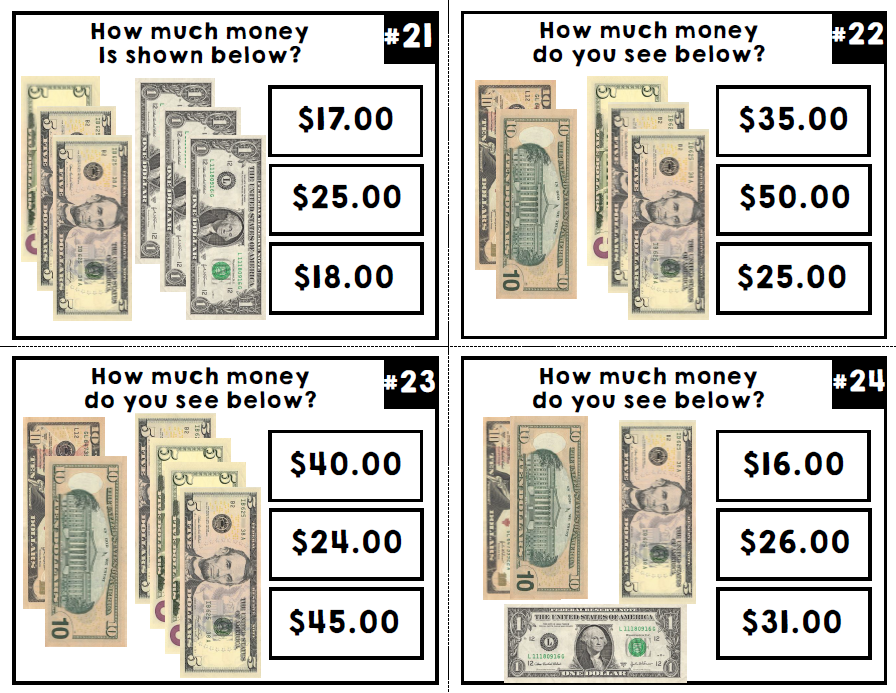 Life Skills - Money - Task Cards - Math