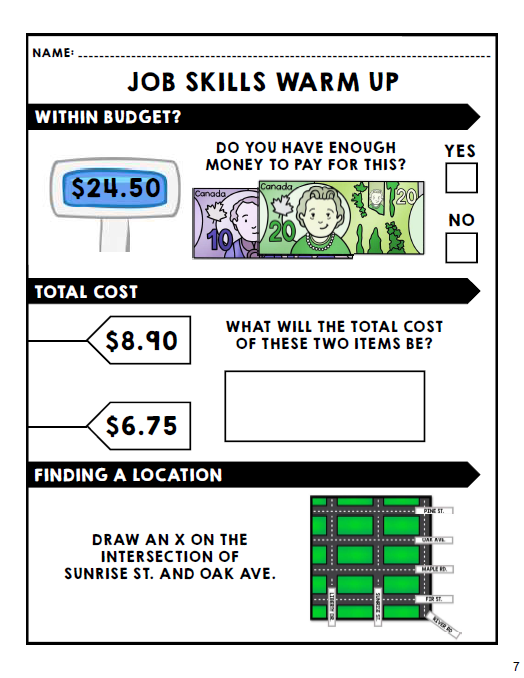 CANADIAN Job Skills - Life Skills Warm Ups - Vocational Skills - BUNDLE # 2