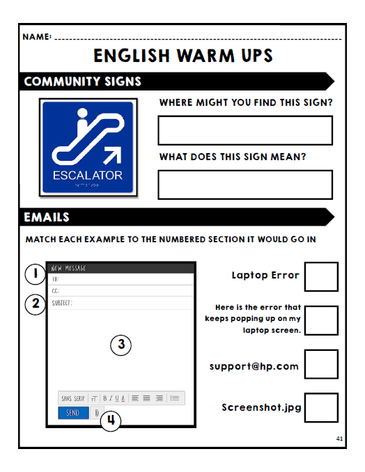English Warm Ups - Life Skills - Daily Work - Bundle