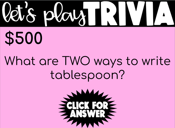 Life Skills Reading, Cooking and Measurement: Jeopardy Game GOOGLE