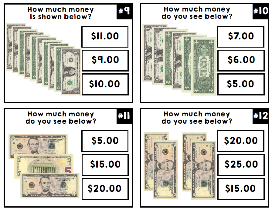 Life Skills - Money - Task Cards - Math
