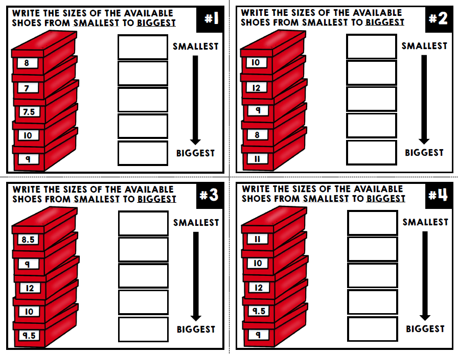 Job Skills Task Cards - Life Skills - Shoe Store - Reading - Math