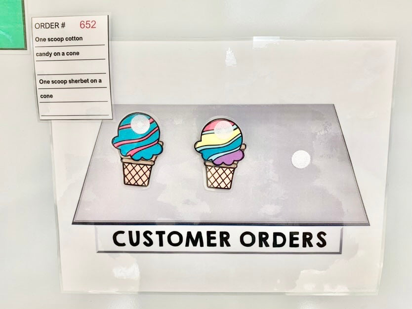 Life Skills - Interactive Bulletin Board - Complete the Ice Cream Order