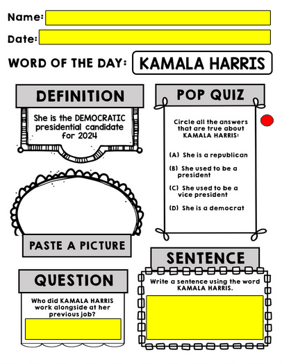 2024 Presidential Election - Donald Trump - Kamala Harris - Vocabulary - GOOGLE