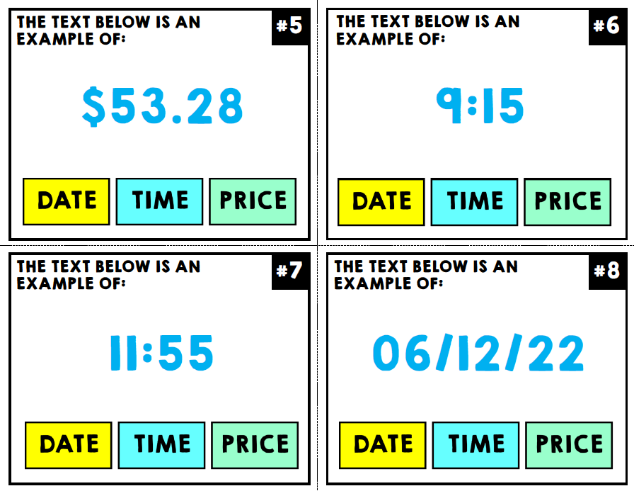 Life Skills - Reading - Writing - Math - Personal Information - Task Cards