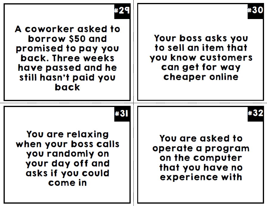 Life Skills - Job Skills - Workplace Social Skills - Task Cards - Vocational