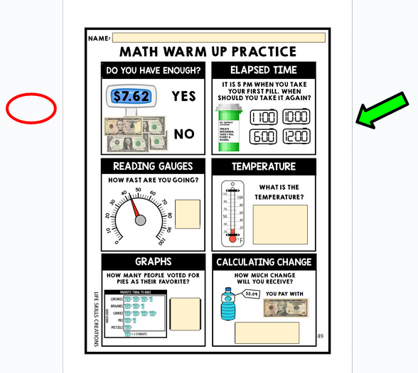 Math Warm Up - Life Skills - Daily Work - GOOGLE Bundle