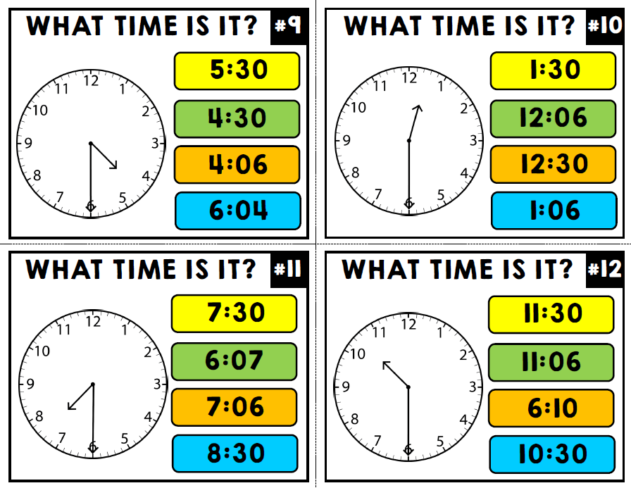 Life Skills - Task Cards - Telling Time - Special Education - Unit One
