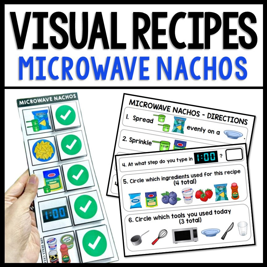 Life Skills Visual Recipe and Task Analysis - Microwave Nachos