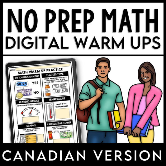 CANADIAN Math Warm Up - Life Skills - Daily Work - GOOGLE Bundle