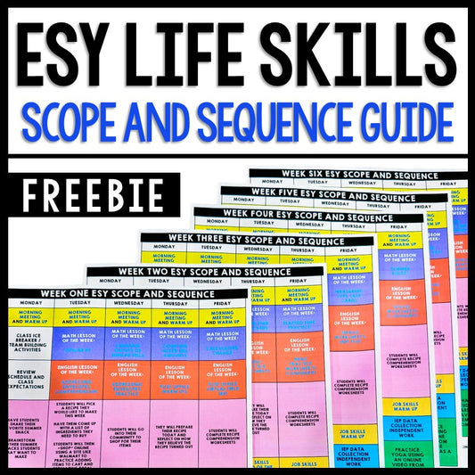 ESY Life Skills Scope and Sequence Pacing Guide - FREEBIE