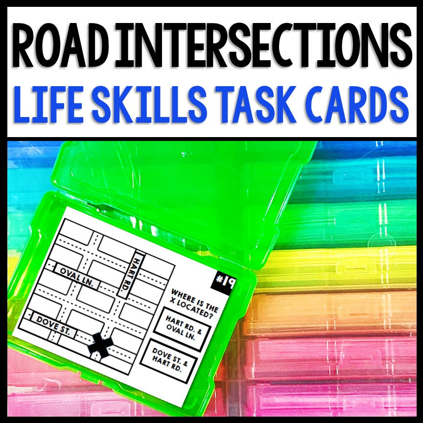 Life Skills Reading - Road Intersections Task Cards