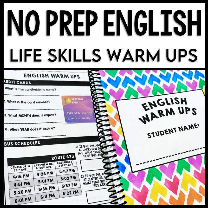 English Warm Ups - Life Skills - Daily Work - Bundle