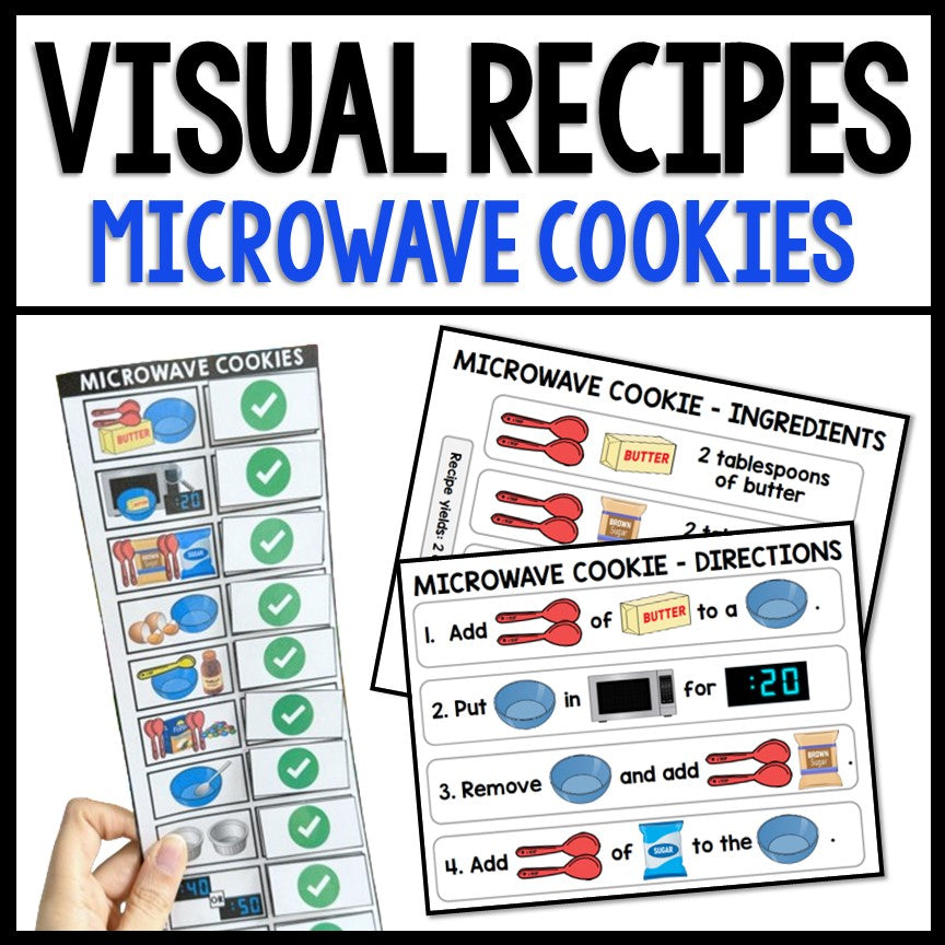 Life Skills Visual Recipe and Task Analysis - Microwave Cookie