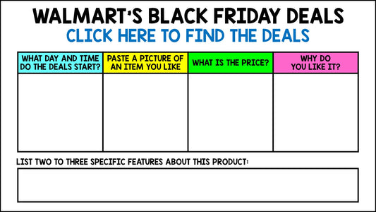 Black Friday Shopping Practice - Life Skills - Budgeting