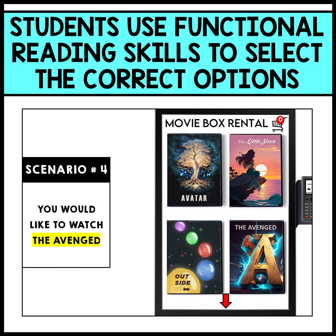 Life Skills - Movie Rental Kiosk Simulation - CBI - Special Education