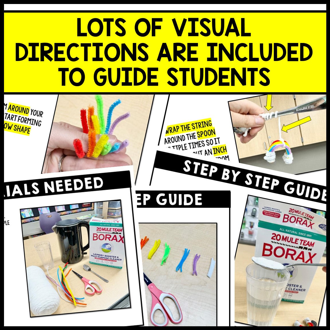 Crystal Rainbow - St. Patrick's Day Science STEM Art - Reading Comprehension