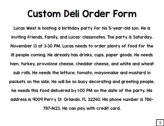 Filling Out Forms - Life Skills - Reading - Writing - Special Education - Unit 4