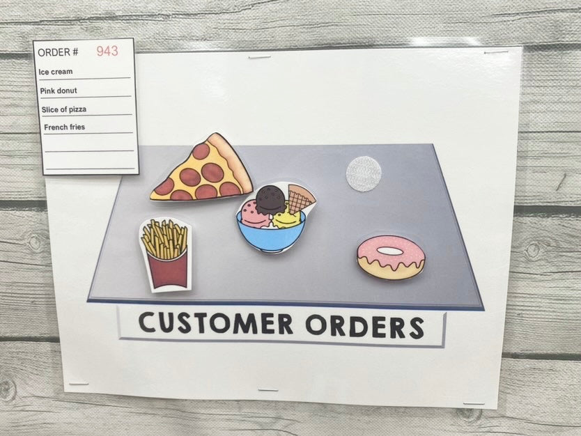 Life Skills - Interactive Bulletin Board - Complete the Fast Food Order