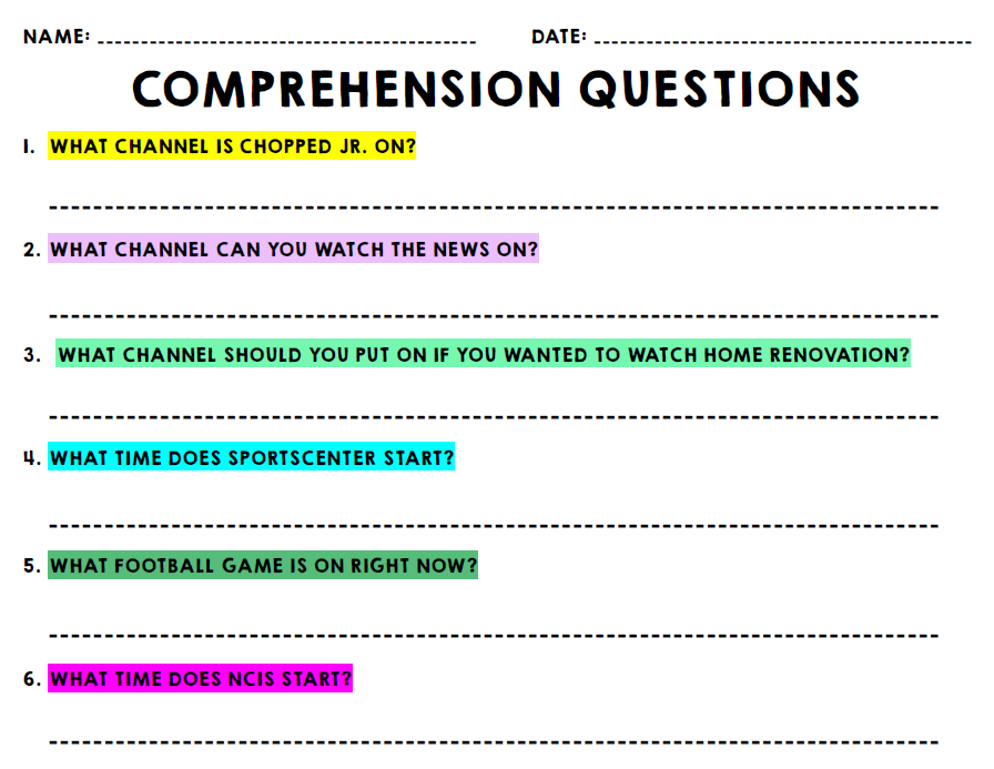 Life Skills - Real World Documents - Reading Comprehension Worksheets