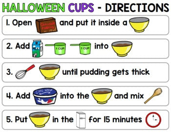 Visual Recipes - Life Skills - GOOGLE - Haunted Pudding - Halloween - Cooking