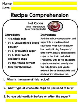 Winter - Recipes - Special Education - Life Skills - Cooking - Reading - GOOGLE