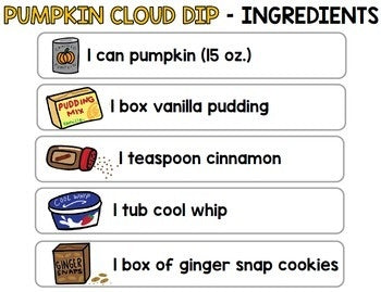 Visual Recipes: Pumpkin Dip - Autism - Fall - Cooking - Life Skills
