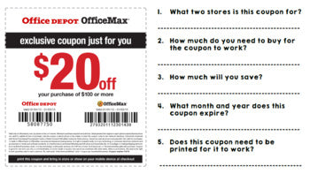 Life Skills - Shopping - Coupons - Money - Math - Grocery Store - Unit One