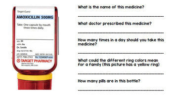 Life Skills - Special Education - Medicine Labels - Reading - Writing - Unit 3