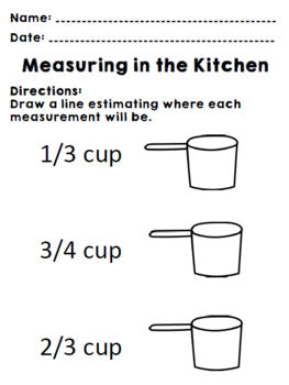 Life Skills Real World Math: Measuring Cups, Recipes and Cooking. Unit One