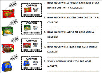 Life Skills - Shopping - Coupons - Money - Math - Grocery Store - BUNDLE