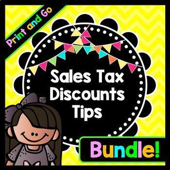 Life Skills Math, Money, and Reading: Tips, Sales Tax, and Discount BUNDLE