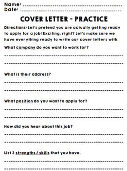 Life Skills Reading, Writing, and Jobs: Cover Letters - Step by Step!