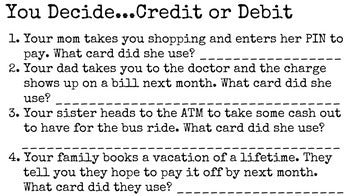 Life Skills Reading and Writing: Credit + Debit Cards ** BUNDLE **