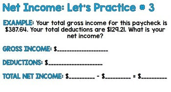 Life Skills Reading and Writing: Gross Pay Versus Net Pay