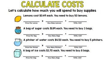 Life Skills Reading Writing and Math: Lemonade Stand - Summer Activity