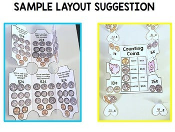 Life Skills Money and Math - INTERACTIVE NOTEBOOK For Counting Coins UNIT ONE