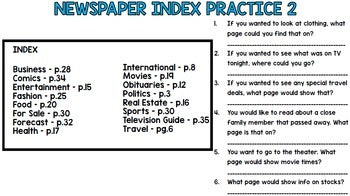 Life Skills Reading and Writing: Newspaper Activities, Unit 2
