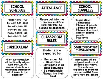 Back to School Brochure {100% Editable} {Lots of Colors to Choose From}