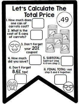 Life Skills Grocery Shopping: Figuring Out Sales Tax and Coupons - BUNDLE