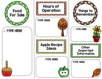 Fall Pumpkin Patch and Apple Orchard Brochure {100% Editable} {Writing}