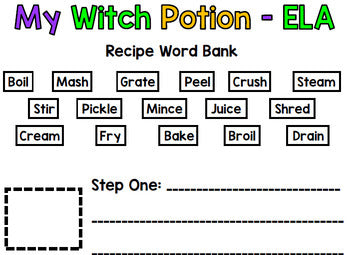 Google Drive Halloween - Special Education - Life Skills - Witch Potion - Recipe