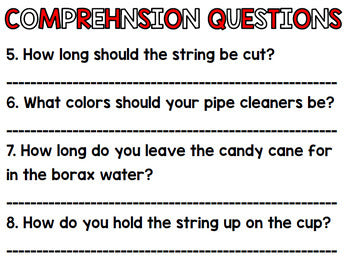 Christmas Candy Cane Ornament - Procedural Write - Special Education