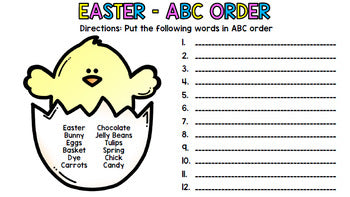 Easter Literacy - Special Education - Life Skills - Print & Go - Spring - ELA