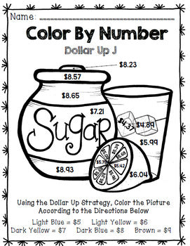 Summer - Special Education - Color By Number - Dollar Up - Math - Money