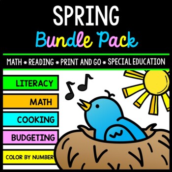 Spring Bundle - Special Education - Life Skills - Print and Go - Reading - Math