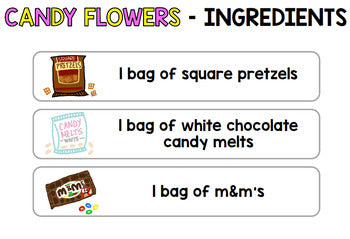 Visual Recipe - Life Skills - Spring - Candy Flower Pretzels - May - Autism